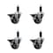 Service Caster 3'' Thermoplastic Rubber Swivel 1-1/8'' Expanding Stem Caster Set with Brake, 4PK SCC-EX20S314-TPRB-PLB-118-4 - alternate 1